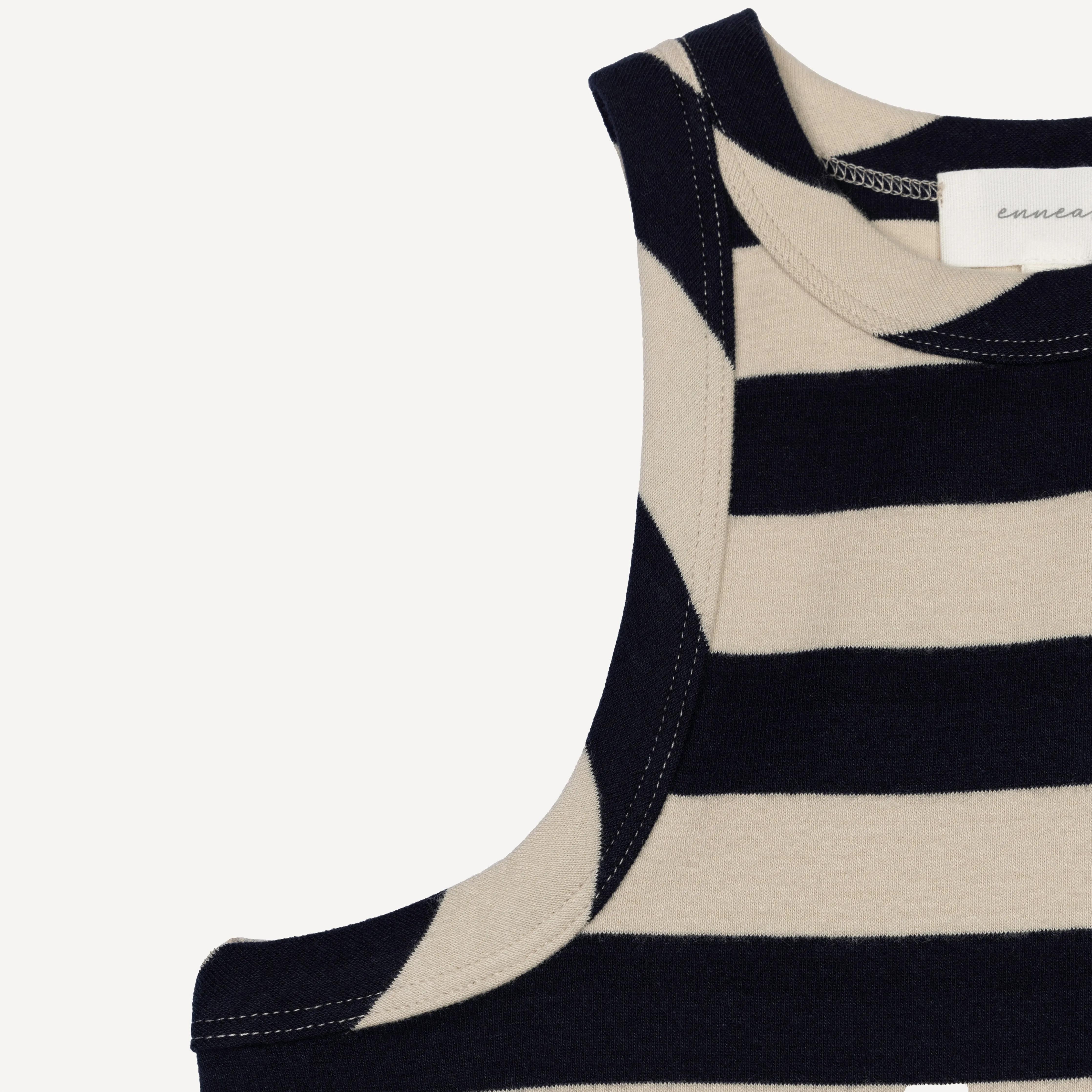 Womens Stripe High Neck Tank - Night Sky / Fog