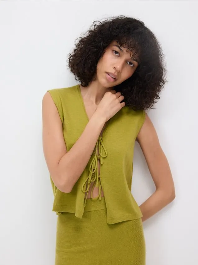 Wool blend midi skirt