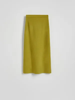 Wool blend midi skirt