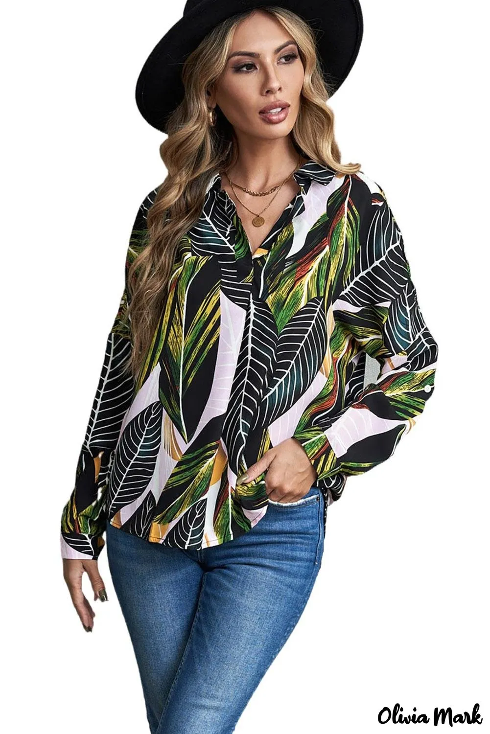 Xieyinshe - White Floral Button Down Long Sleeve Shirt