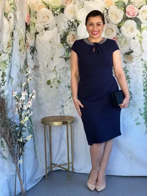 Yoko Navy Event Dress