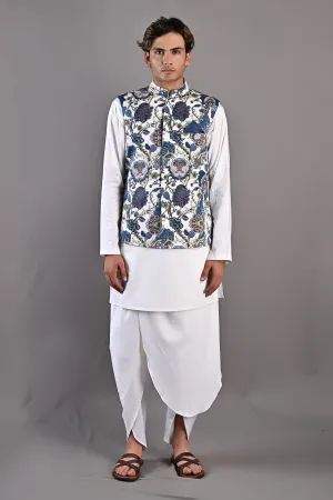 Zephyr Printed Nehru Jacket with Kurta & Pant Set