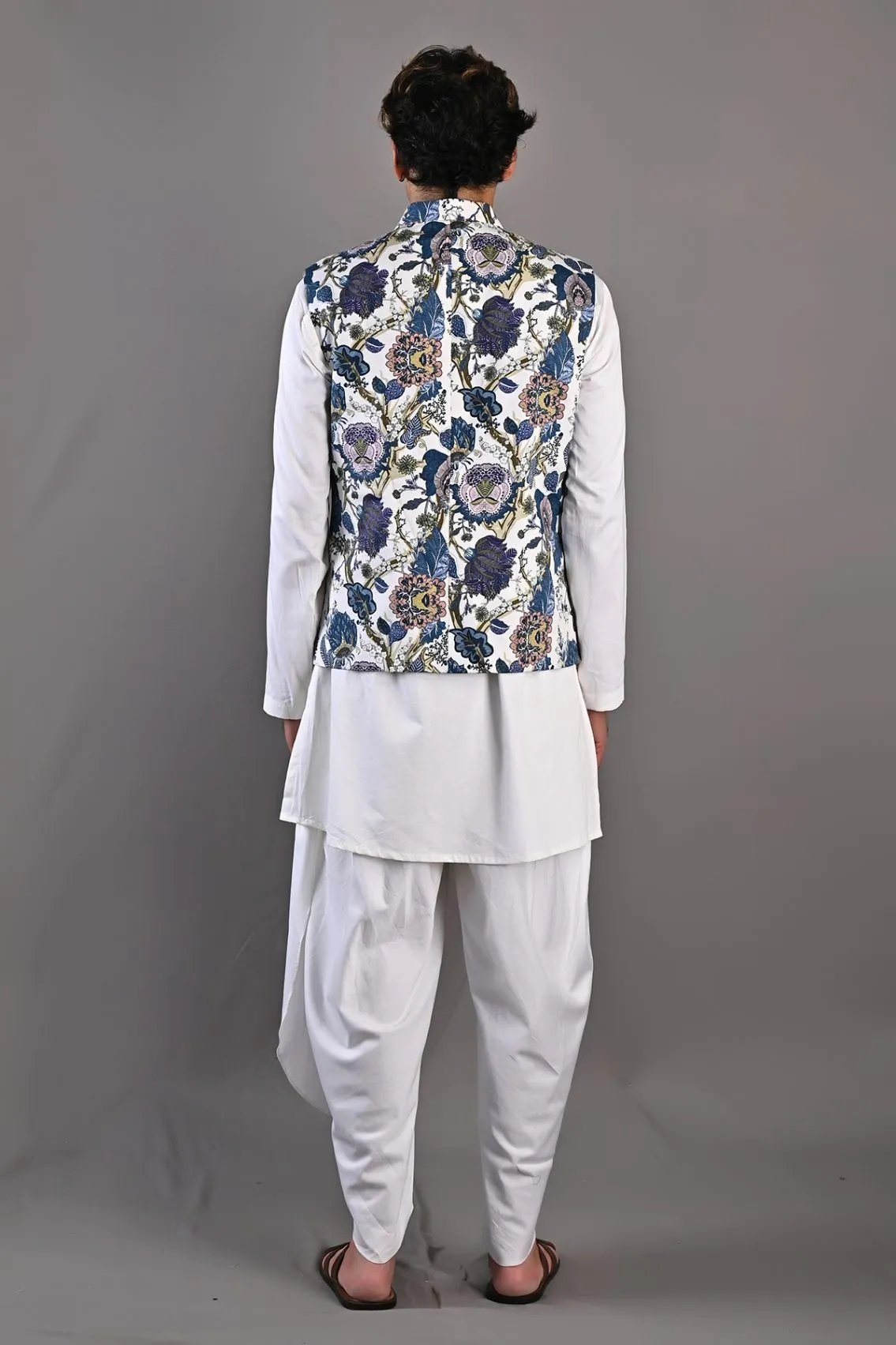 Zephyr Printed Nehru Jacket with Kurta & Pant Set