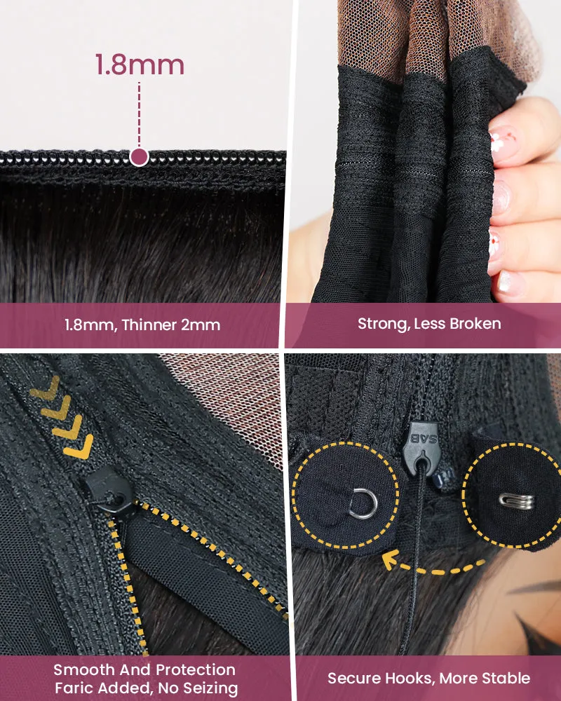 ZIP & Mix-All Wigs | Balayage Color 6-Inch Deep Lace Straight/Body Wave Replaceable Front Wigs With Free 30 Inch After Wigs