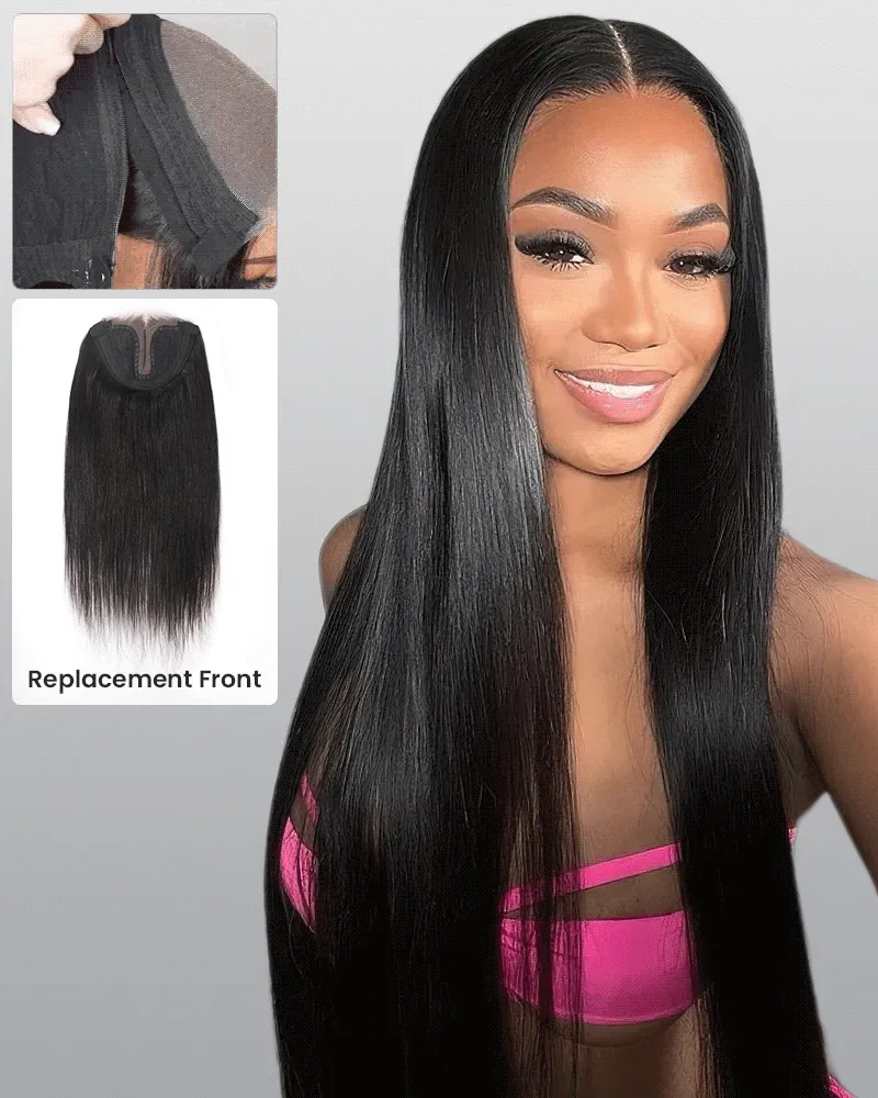 ZIP & Mix-All Wigs | Silky Straight #30 Highlight/Balayage Color 6-Inch Deep Lace Replaceable Front Wigs With Free 30 Inch After Wigs